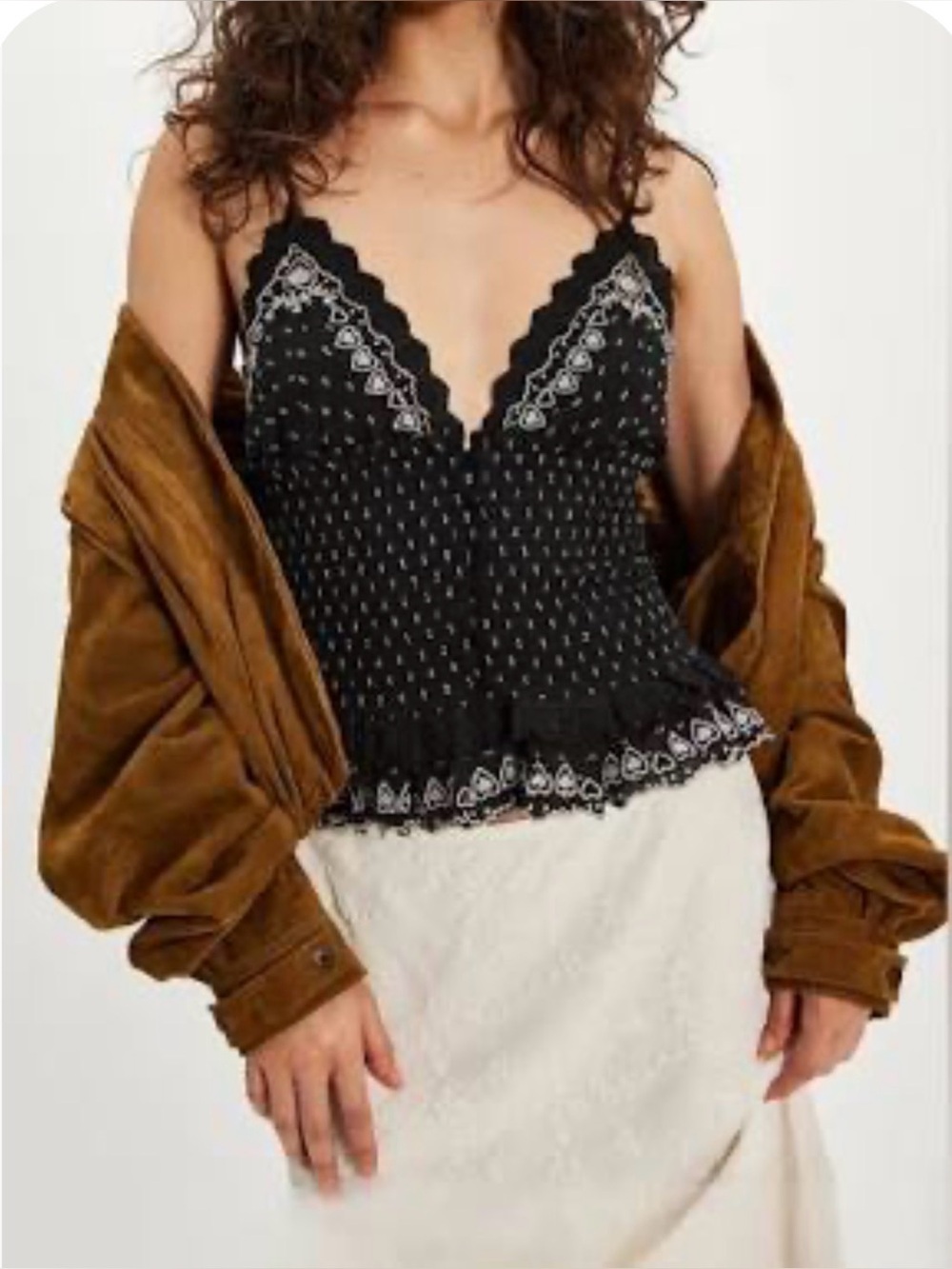 New Free People FP Black Love Letter Tank Shirt Top Blouse sz S